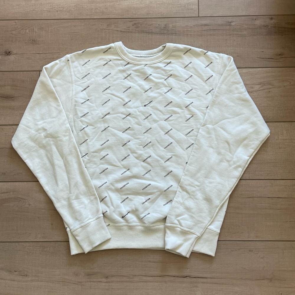 Champion White And Cream Crewneck
